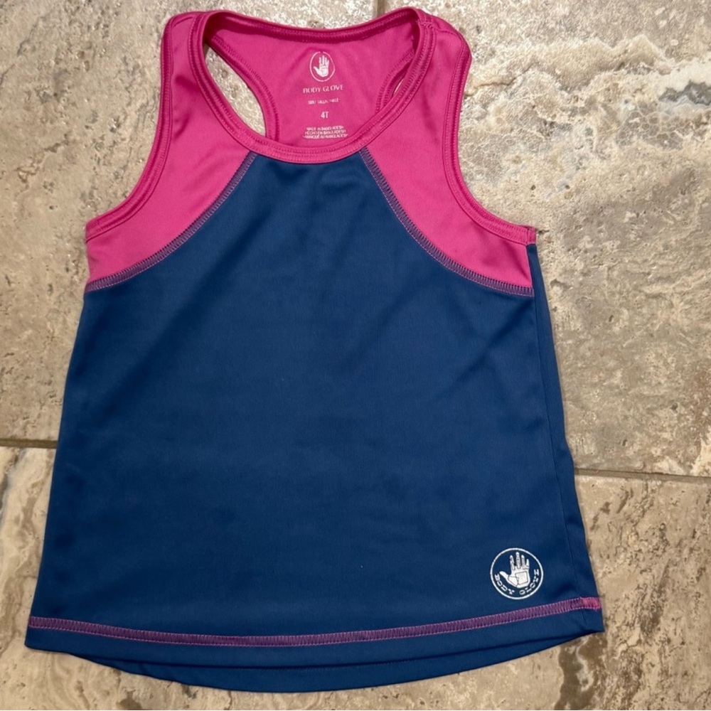 Used Size 4T Body Glove Performance Tank Top Pink and Blue